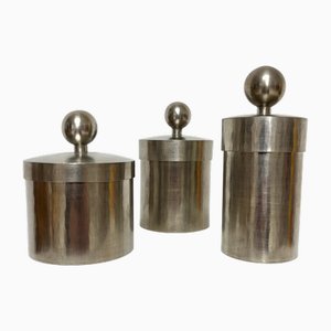 Swedish Pewter Lid Boxes by Georg Wahlgren for Lau-Tenn, Set of 3