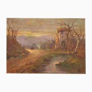 B. Ferrari, Italian Landscape, 1930, Oil Painting