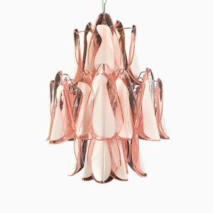 Vintage Kronleuchter aus Muranoglas mit rosa Schwalbe, 2008