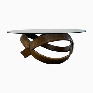 Table Basse Space Age avec Plateau en Verre Fumé, Italie, 1970s