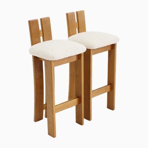 Italienische Vintage Barhocker aus Holz, 1970er