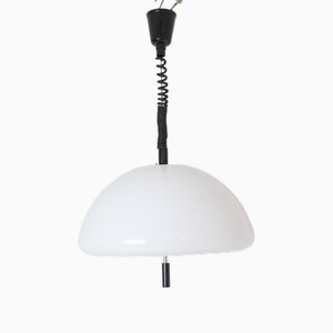 Large White Pendant Lamp by Harvey Guzzini, 1970s