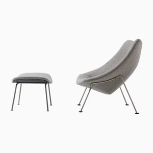 Set of Oyster Chair and Ottoman by Pierre Paulin for Artifort, 1960s