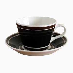 Vintage Coffee Cup with Saucer by Stig Lindberg for Gustavsberg, 1970s