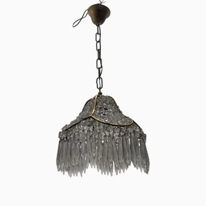 Small Crystal and Brass Pendant, 1960s