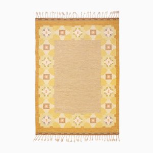 Moderner skandinavischer Flachgewebe Röllakan Teppich von Ingegerd Silow, Schweden, 1960er
