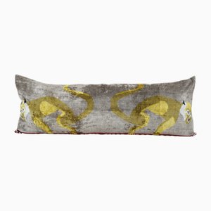 Monkey Design Gold Long Ikat Velvet Cushion Cover, 2010s