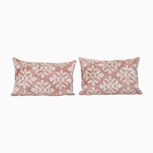 Silk Ikat Velvet Lumbar Cushion Covers, 2010s, Set of 2