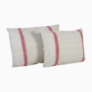 Federe in lino intrecciate a mano, inizio XXI secolo, set di 2