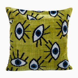 Silk Ikat Eye Velvet Cushion Cover, 2010s