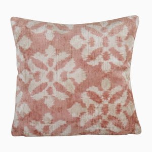 Hand Woven Velvet Ikat Square Cushion Cover, 2010s