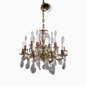 Lampadario in stile Luigi XV in bronzo dorato