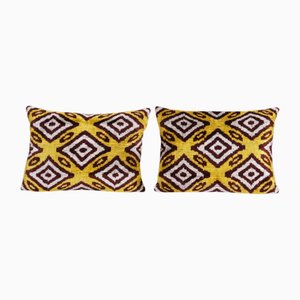 Türkische Ikat Samt Kissenbezüge, 2010er, 2er Set