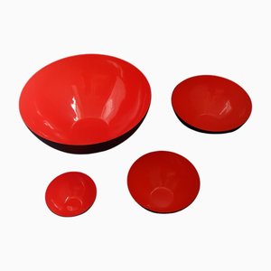 Enamelled Krenit Bowls by Herbert Krenchel for Torben Ørskov, 1950s, Set of 4
