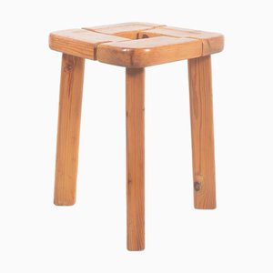 Finnish Wooden Stool from Finnsauna Lagerholm, 1950s