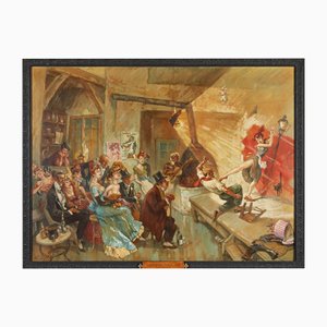 Hermann Prediger, Lapin Blanc Paris, 1920s, Huile sur Toile, Encadrée