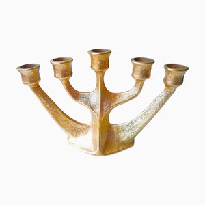 Vintage Brutalist Bronze Candleholder by Gilde Handwerk Horst Dalbeck, 1960s