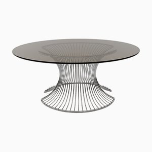 Table Basse en Chrome et Verre Fumé dans le style de Warren Platner, 1970s