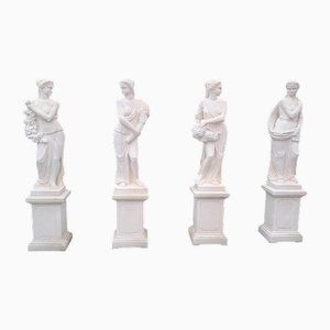4 Seasons Statues in Vicenza Stone by Achille Grassi, Set of 4