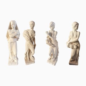 Statues in Seasons Vicenza Stone by Achille Grassi, Set of 4