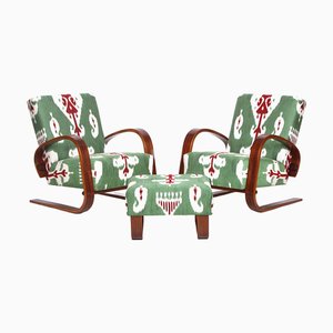 Vintage Cantilever Chairs and Stool by Miroslav Navratil, 1950s, Set of 3