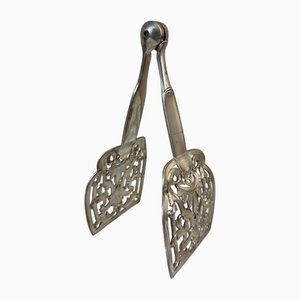 Pinza para espárragos de metal plateado de Christofle, años 50
