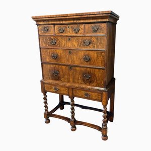 Antique Burl Walnut Chest, 18th Century
