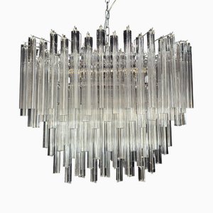 Lampadario vintage di forma ovale e vetro di Murano, 2000