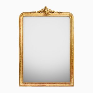 Large Louis Philippe Mirror with Foliage Crest