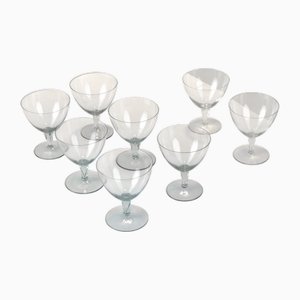 Burgundy Glasses by Wilhelm Wagenfeld for VLG Weisswasser, Germany, 1937, Set of 8