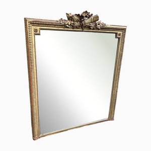 Large Antique French Gilt Overmantle Mirror