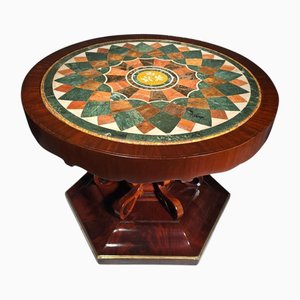 Tavolino da caffè di Napoli con ripiano in pietra dura, Italia, fine XIX secolo