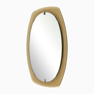 Mid-Century Wall Mirror with Beveled Smoked Glass Frame attributed to Veca, Italy, 1970s