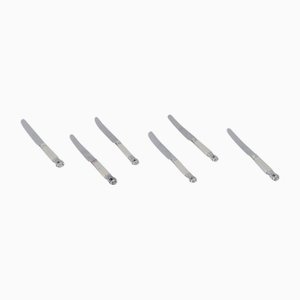 Acorn Fruit Knives in Sterling Silver and Stainless Steel from Georg Jensen, 1930s, Set of 6