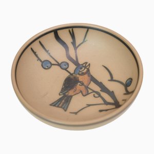 Keramikschale mit Vogelmotiv von Hjorth Ceramics, 1960er
