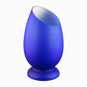 Space Age Blue and White Glass Table Lamp from Sölken Leuchten, 1970s