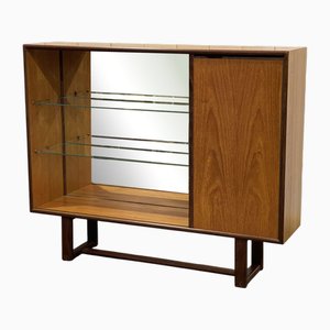 English Open Teak Bookcase Shelf with Door on the Side, 1970s