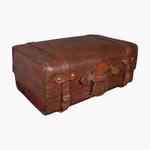 Scottish Edwardian Gentleman's Travel Suitcase in Leather, 1910s