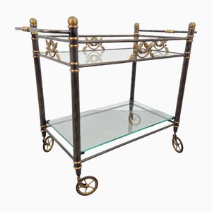 Regency Brass and Metal Serving Trolley, Italy, 1970s