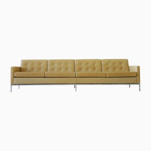 Canapé 4 Places en Cuir par Florence Knoll Bassett pour Knoll Inc. / Knoll International, 1920s