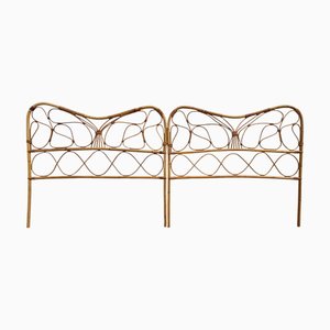 Italienische Vintage Rattan Kopfteile, 1950er, 2er Set