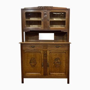 Buffet de Cuisine Art Déco à 2 Corps en Chêne, 1930s