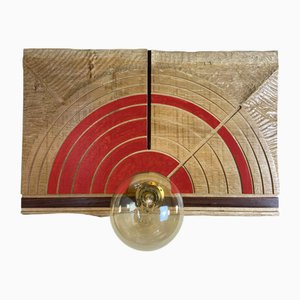 Pompeian Red Theatre Lamp by Pietro Meccani