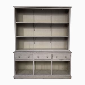 Large Gray Patina Pine Bookcase, 1960s