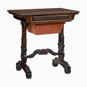Anglo-Indian Carved Padouk Side Table, 1870s