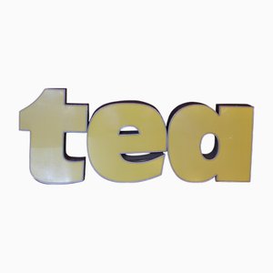 Letras modernas Mid-Century iluminadas, años 70. Juego de 3