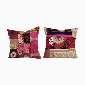 Federe patchwork di Suzani, uzbeko, set di 2