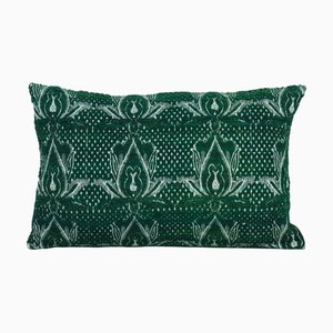 Fodera per cuscino Kilim verde scuro dell'Anatolia, Turchia