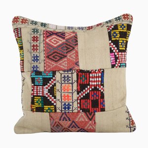 Turkish Handwoven Kilim Lumbar Cushion Cover