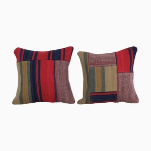 Turkish Kilim Cushion Covers, Set of 2